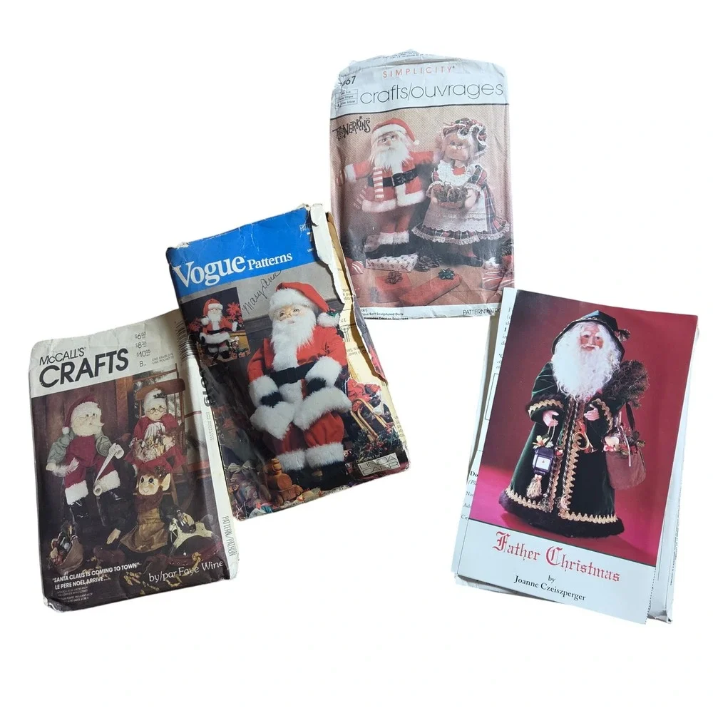Vintage Lot Santa Claus Sewing Patterns McCalls Vogue Simplicity Holiday Dolls